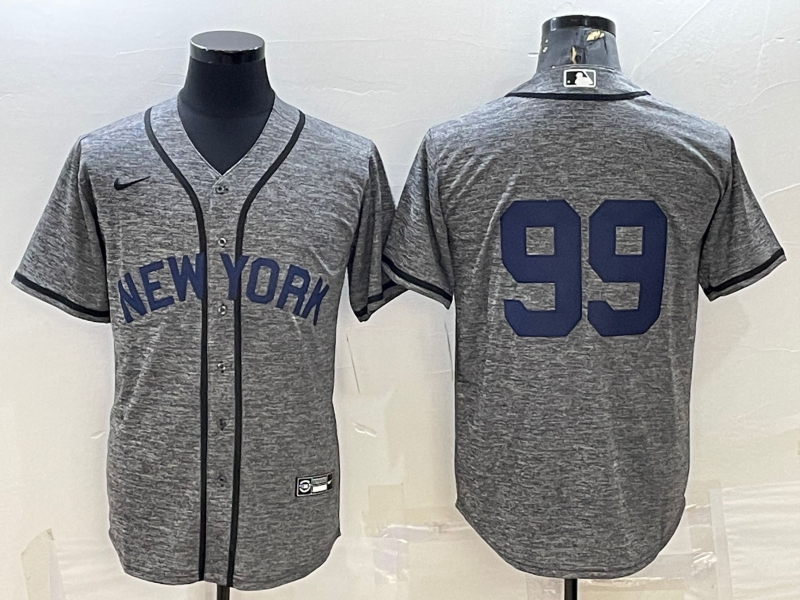 Men's New York Yankees #99 Aaron Judge Grey Cool Base Stitched Jersey